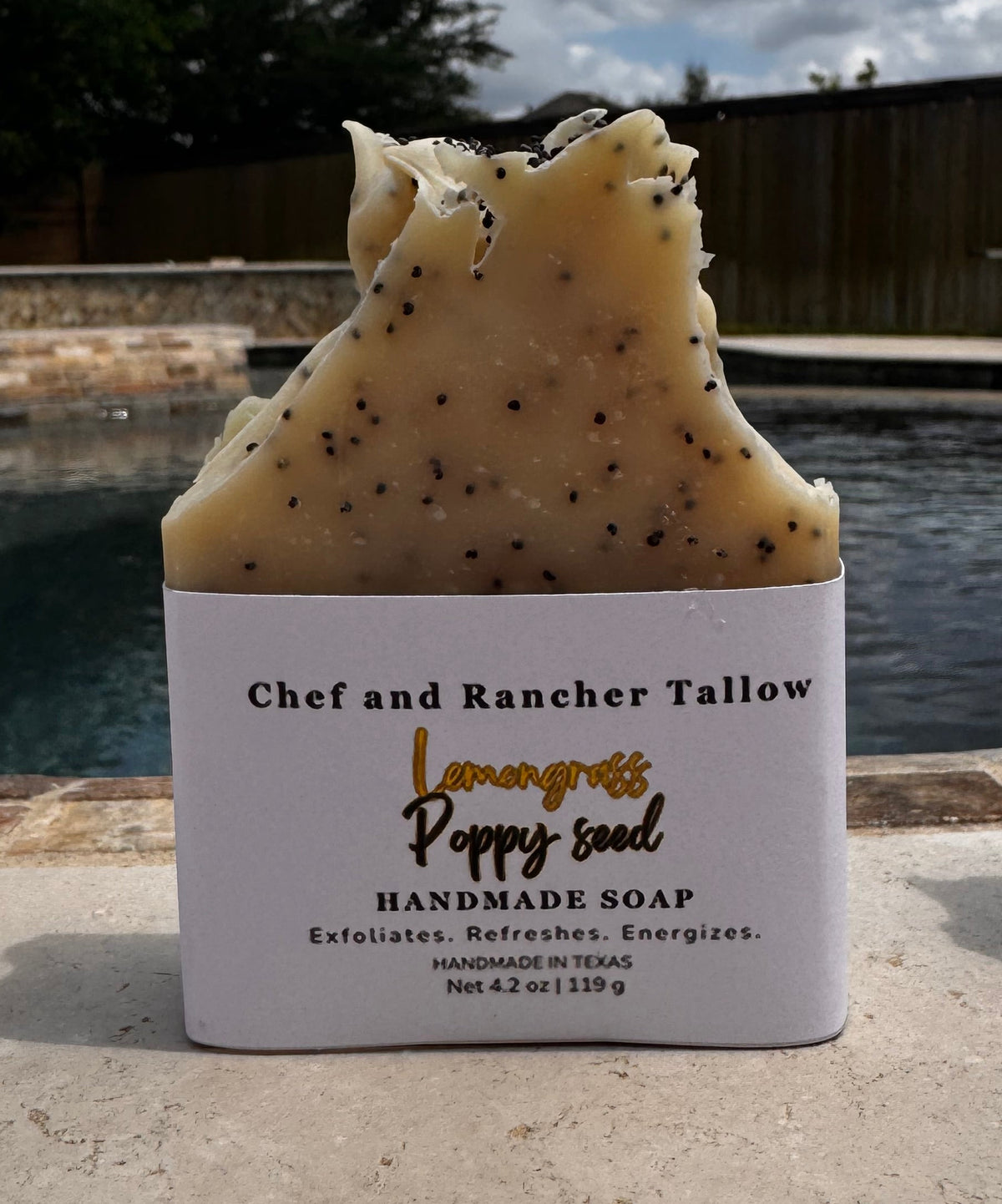 Lemongrass Poppy Seed Tallow Soap
